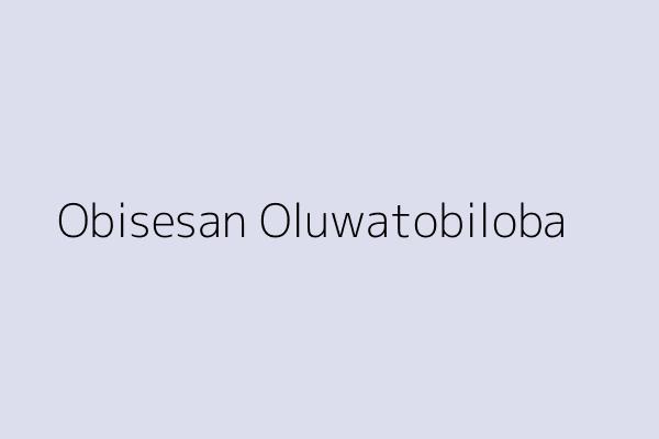 Obisesan Oluwatobiloba